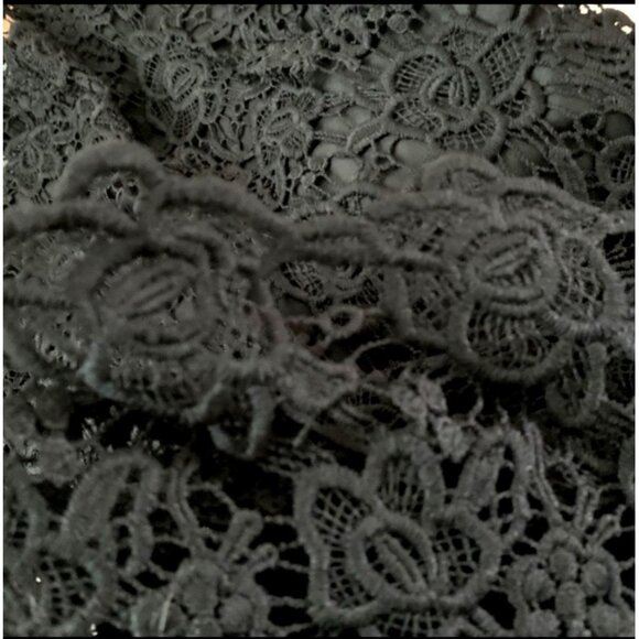 Elegant Black Crochet Lace Sheath Dress Nanette Lepore SZ 4 Classic Evening New - Picture 5 of 13